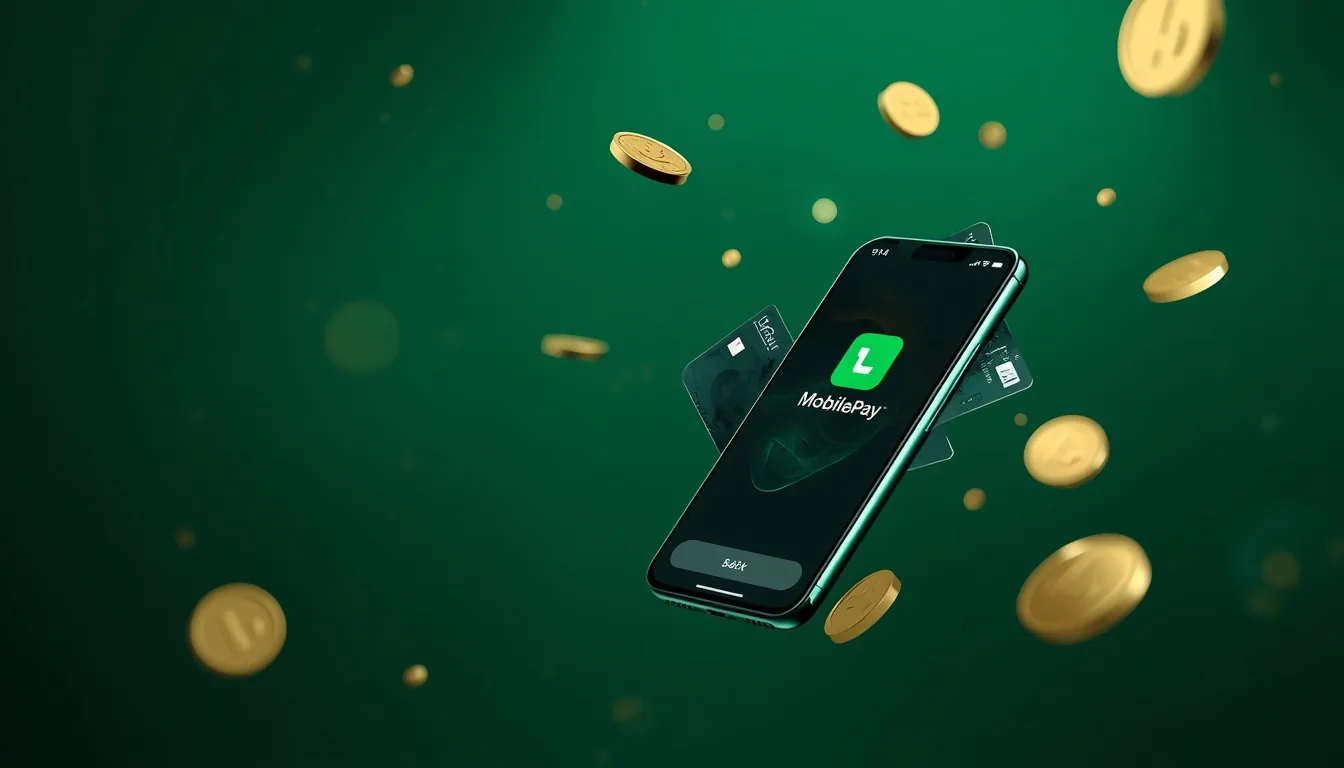 Verde Casino betalingsmetoder – kort og MobilePay på grøn baggrund